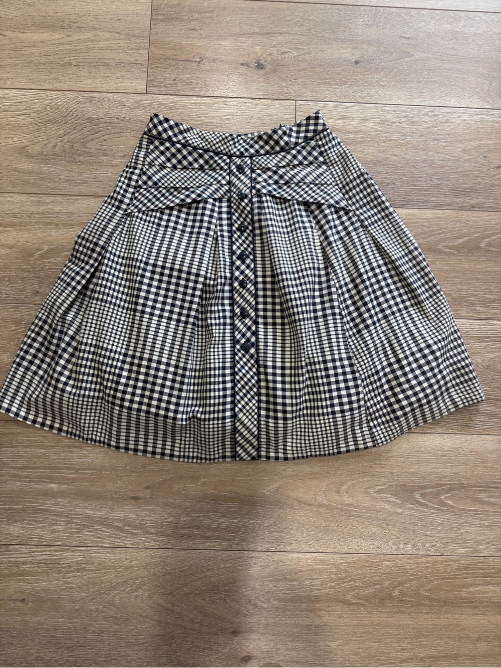 100% Cotton Gingham Circle Skirt in Black & White